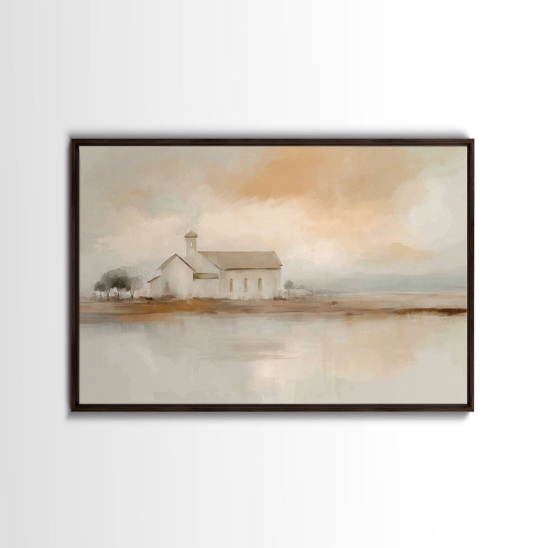 Quiet Church Hope | Framed Canvas Print | Christian Wall Art | Christian Art Canvas | Minimalist Christian Art | Christian Decor | Christia
