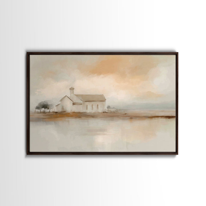 Quiet Church Hope | Framed Canvas Print | Christian Wall Art | Christian Art Canvas | Minimalist Christian Art | Christian Decor | Christia