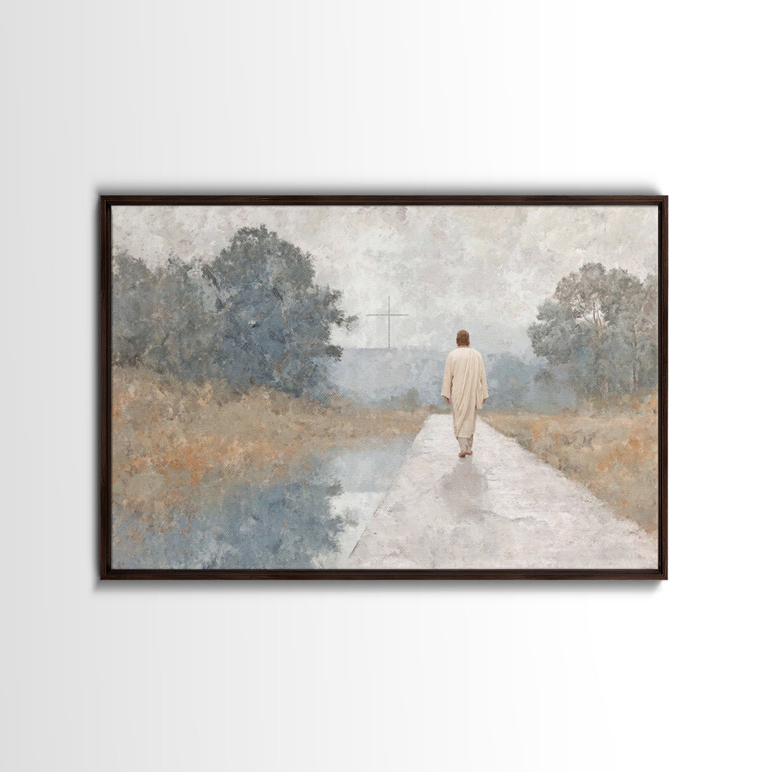 Path Of Mercy | Framed Canvas Print | Christian Art Canvas | Christian Wall Art | Large Christian Painting | Jesus Painting | Christmas Art
