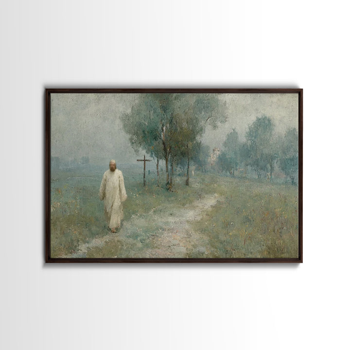Garden Of Peace – Framed Canvas Print – Christian Art Canvas – Vintage Christian Art – Christian Wall Art – Jesus Painting – Christian Gift