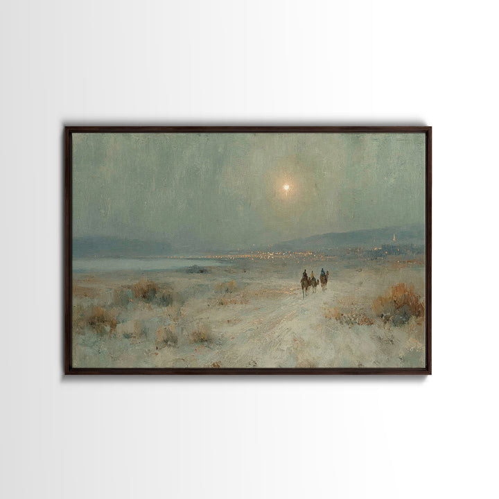 Three Kings Trail – Framed Canvas Print – Christian Art Canvas – Christian Wall Art – Christian Decor – Christian Christmas Art – Christmas
