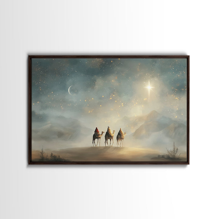 Starward Steps – Framed Canvas Print – Christmas Art – Christian Art Canvas – Christian Wall Art – Christian Decor – Christian Christmas Ar