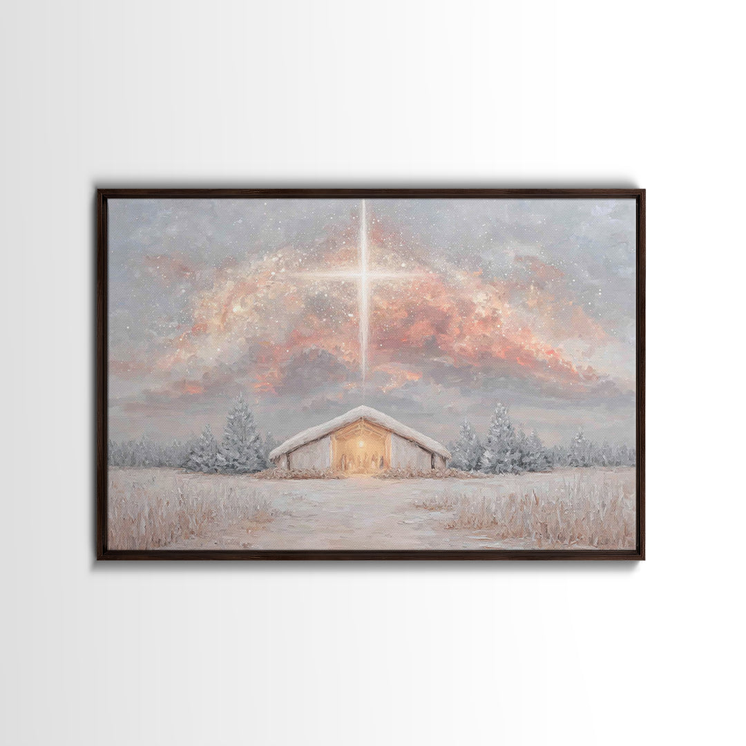 Winter Glory – Framed Canvas Print – Christian Decor – Christian Christmas Art – Christian Art Canvas – Christmas Art – Christian Wall Art