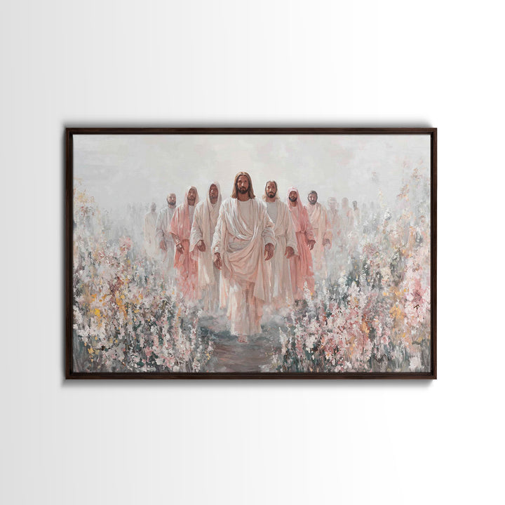 Rose Garden Path – Framed Canvas Print – Christian Wall Art – Jesus Painting – Christian Art Canvas – Christian Christmas Art