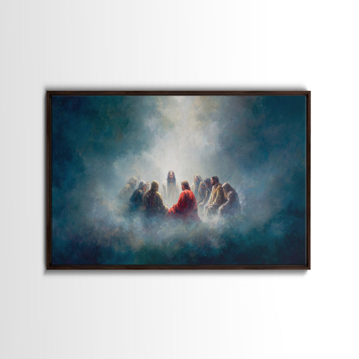 Upper Room Glow | Framed Canvas Print | Christian Art Canvas | Christian Wall Art | Jesus Painting | Christmas Art
