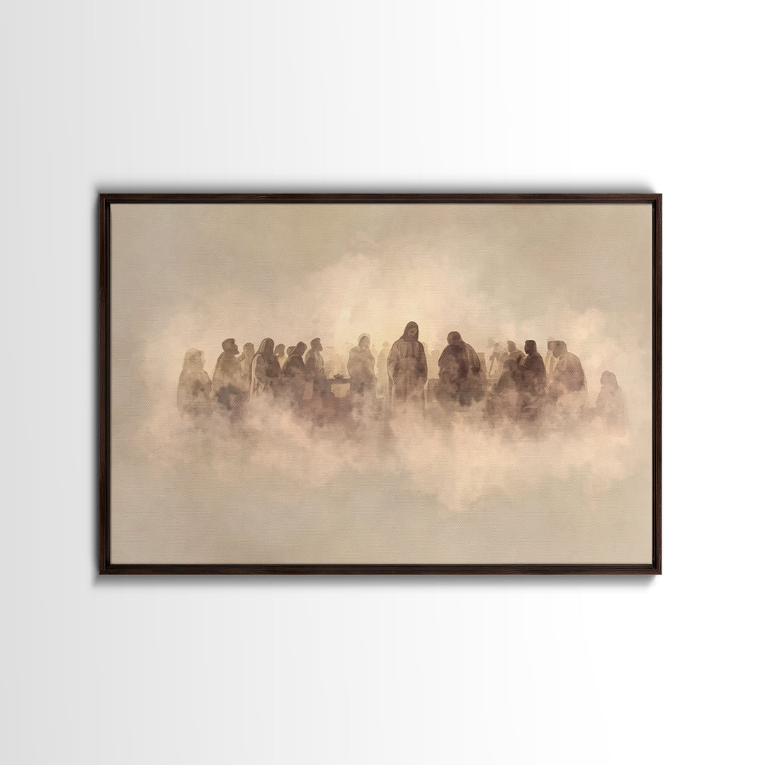 Cloudlit Assembly – Framed Canvas Print – Jesus Painting – Christian Art Canvas – Christian Wall Art – Christian Gift