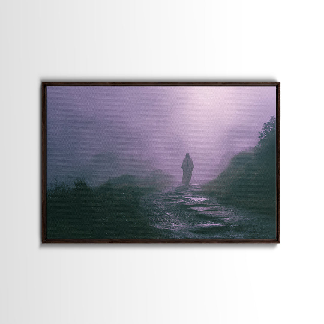 Solitary Journey – Framed Canvas Print – Christian Art Canvas – Christian Wall Art – Jesus Painting – Moody Christian Art
