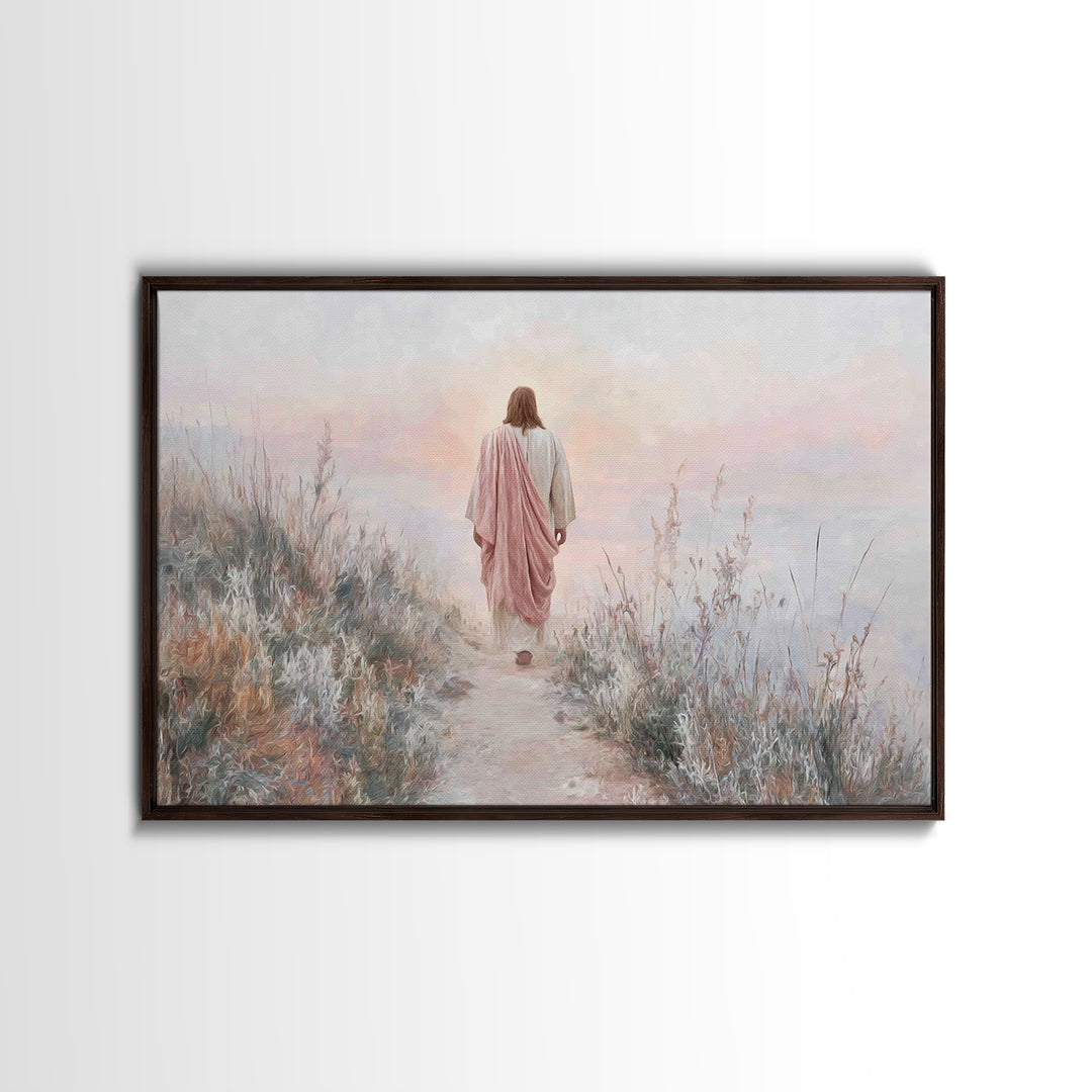 Dawn Journey – Framed Canvas Print – Jesus Painting – Christian Wall Art – Christian Art Canvas – Subtle Christian Art