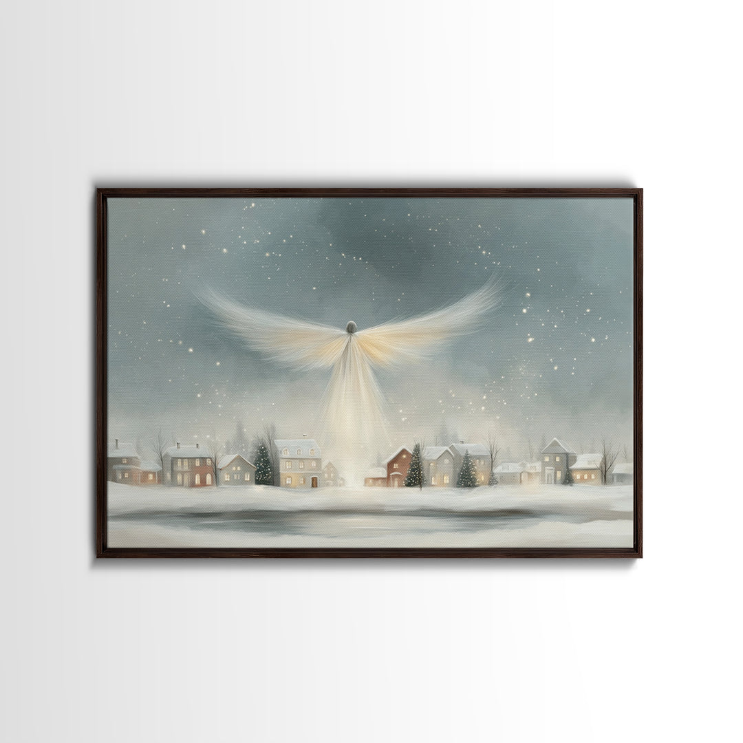 Wings Of Peace – Framed Canvas Print – Christian Christmas Art – Christian Wall Art – Modern Christian Art – Christmas Canvas Wall Art