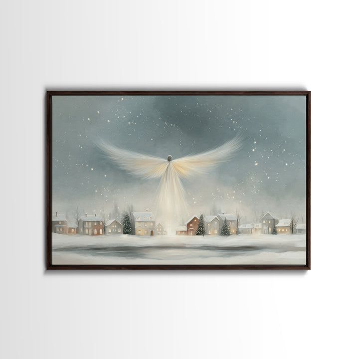 Wings Of Peace – Framed Canvas Print – Christian Christmas Art – Christian Wall Art – Modern Christian Art – Christmas Canvas Wall Art