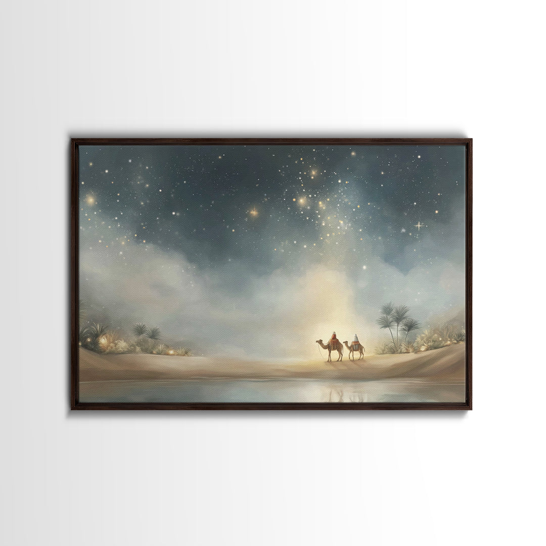 The Guiding Star – Framed Canvas Print – Christian Wall Art – Christian Art Canvas – Christmas Art – Christian Gift Ideas – Jesus Painting