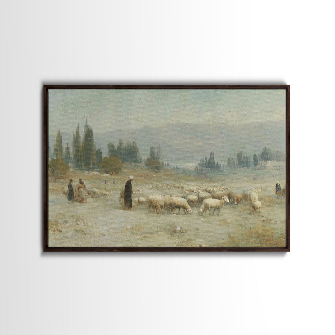 Desert Shepherds – Framed Canvas Print – Christian Art Canvas – Christian Christmas Art – Christian Wall Art – Christmas Art – Christian Gi