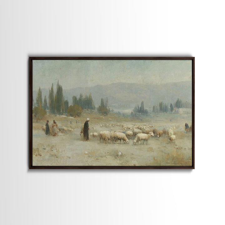Desert Shepherds – Framed Canvas Print – Christian Art Canvas – Christian Christmas Art – Christian Wall Art – Christmas Art – Christian Gi