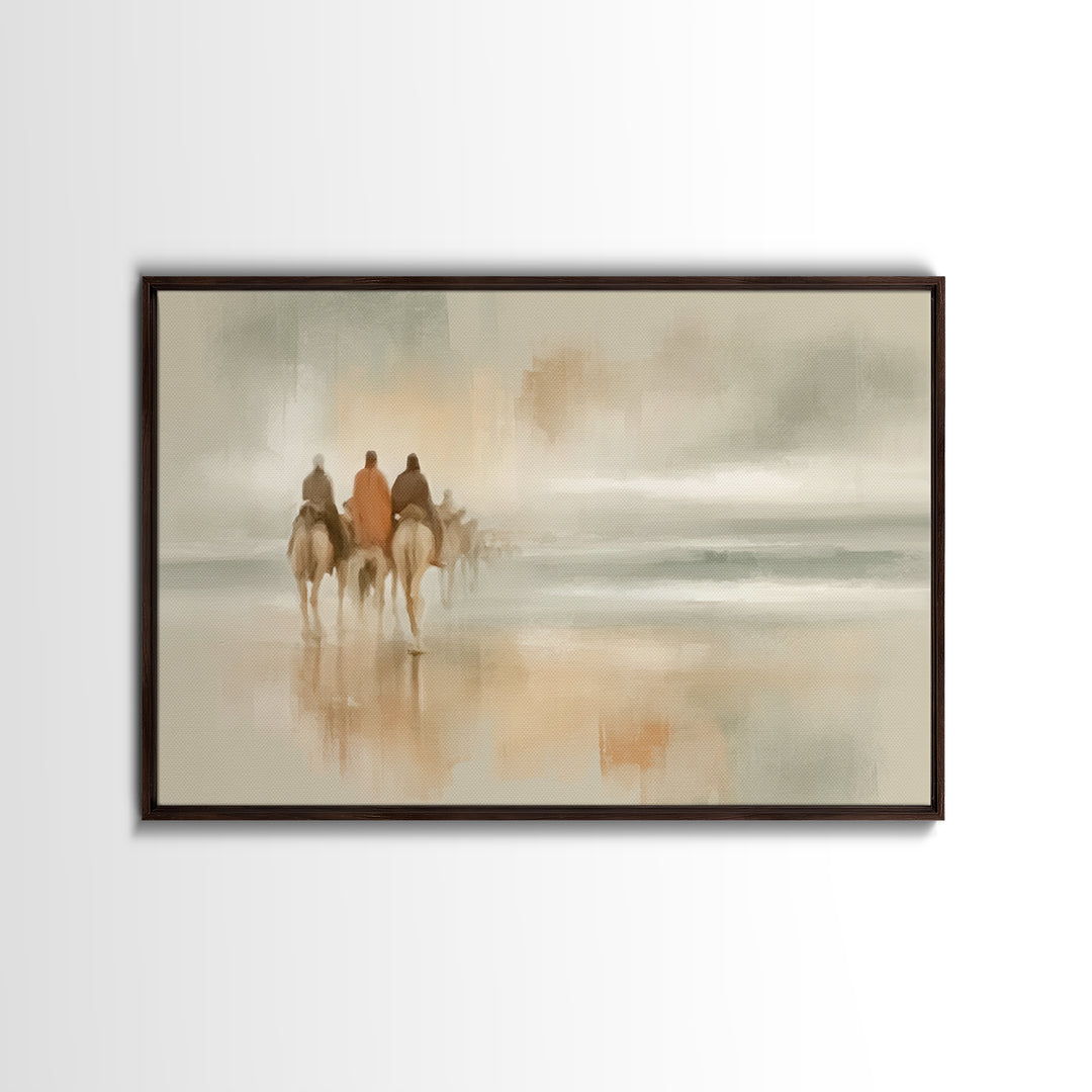 Silent Pilgrims – Framed Canvas Print – Christian Wall Art – Christian Art Canvas – Christmas Art – Christian Gift – Christian Christmas Ar
