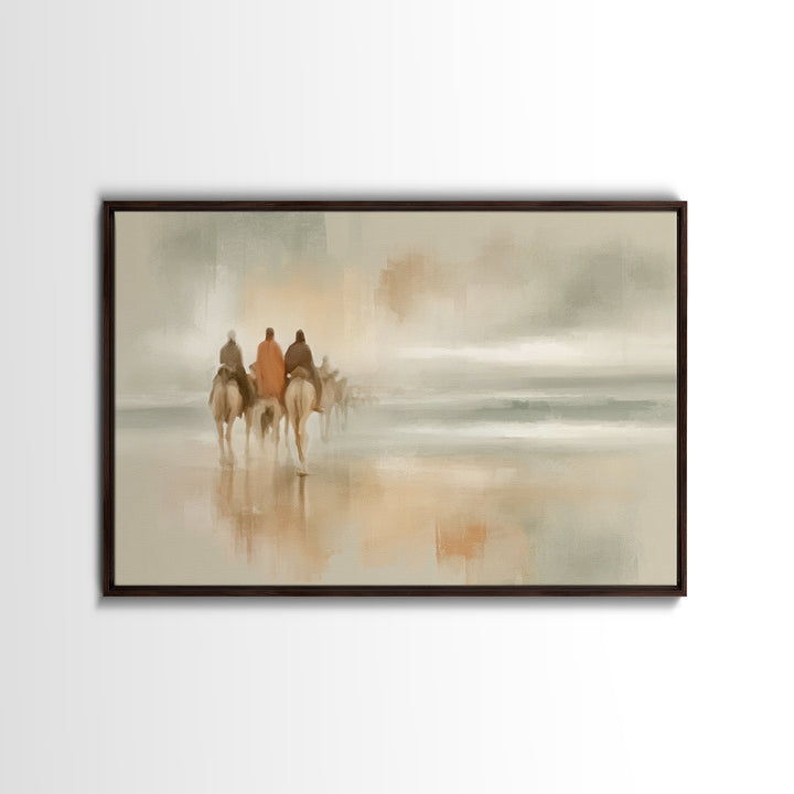 Silent Pilgrims – Framed Canvas Print – Christian Wall Art – Christian Art Canvas – Christmas Art – Christian Gift – Christian Christmas Ar