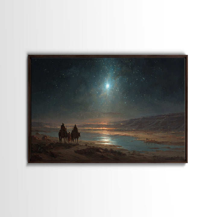 Distant Promise – Framed Canvas Print – Christian Christmas Art – Christian Art Canvas – Christian Wall Art – Christmas Art – Jesus Paintin