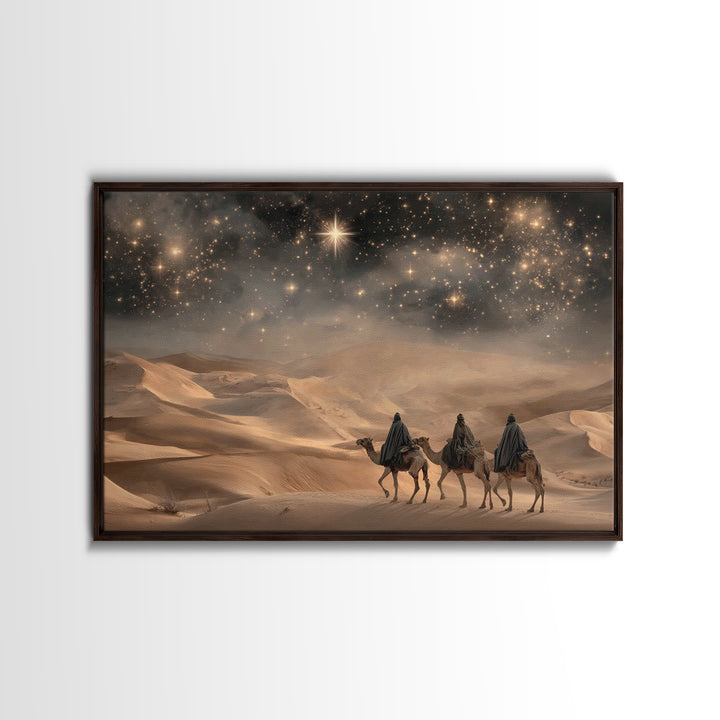 Desert Kings – Framed Canvas Print – Christian Wall Art – Christian Gift Ideas – Christian Art Canvas – Christmas Art – Christian Christmas
