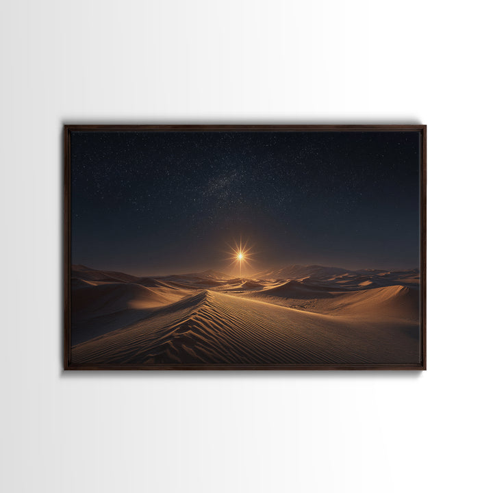 Midnight Radiance – Framed Canvas Print – Christian Wall Art – Christian Art Canvas – Christmas Art – Christian Christmas Art – Jesus Paint