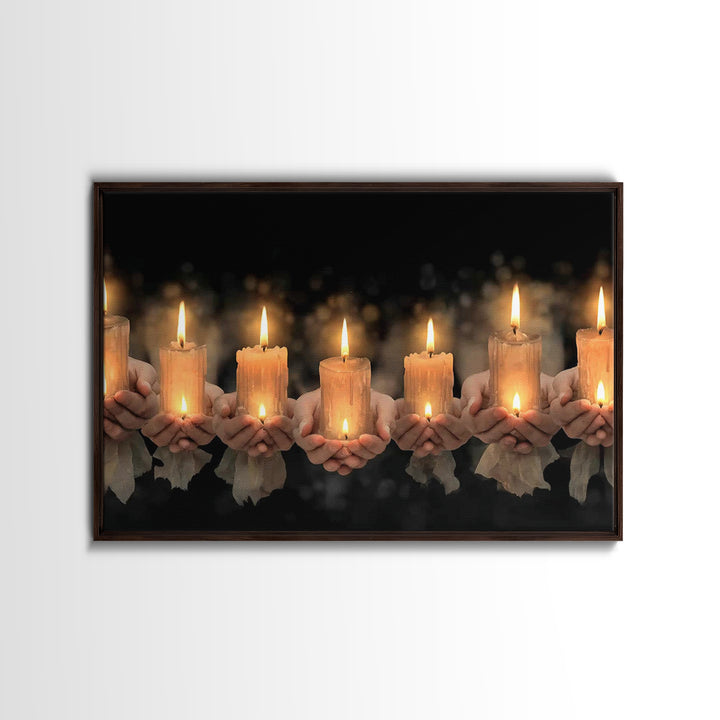 Holy Candle Line – Framed Canvas Print – Christian Wall Art – Christian Art Work – Christian Art Gift – Subtle Christian Art
