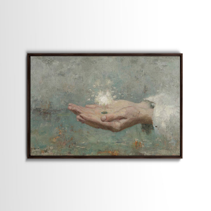 Sacred Seed Light, Framed Canvas Print, Christian Wall Art, Christian Art Canvas, Jesus Painting, Christian Decor