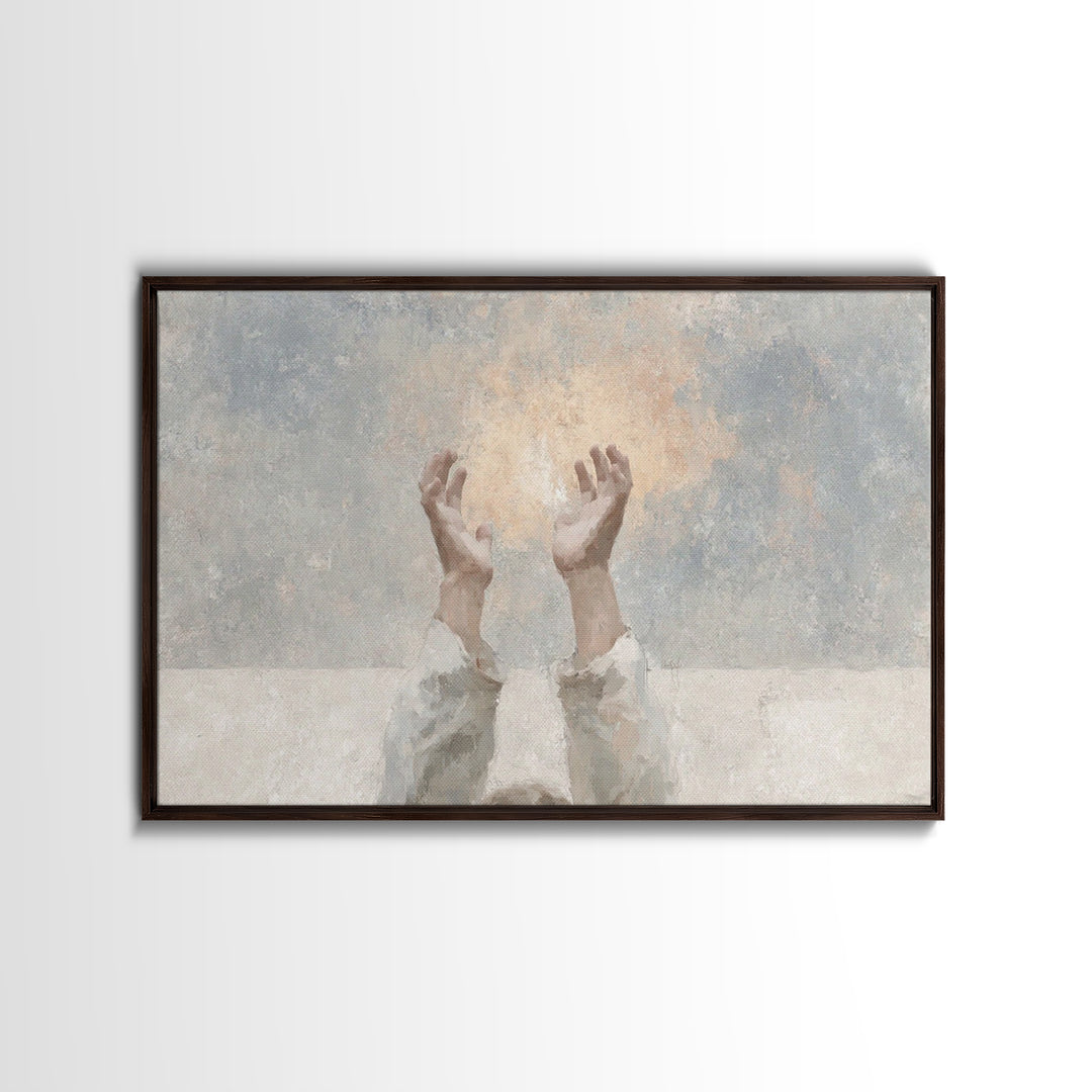 Radiant Offering – Framed Canvas Print – Christian Art Work – Minimalist Christian Art – Christian Wall Art – Abstract Christian Art – Chri