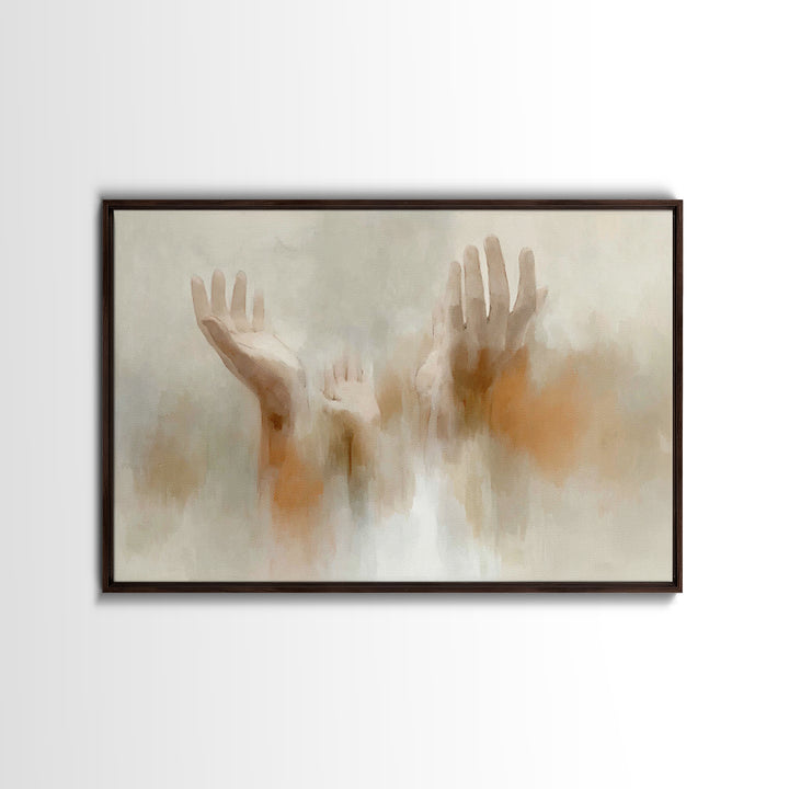 Hopeful Reach, Framed Canvas Print, Christian Paintings, Subtle Christian Art, Christian Art Canvas, Modern Christian Painting, Christian D