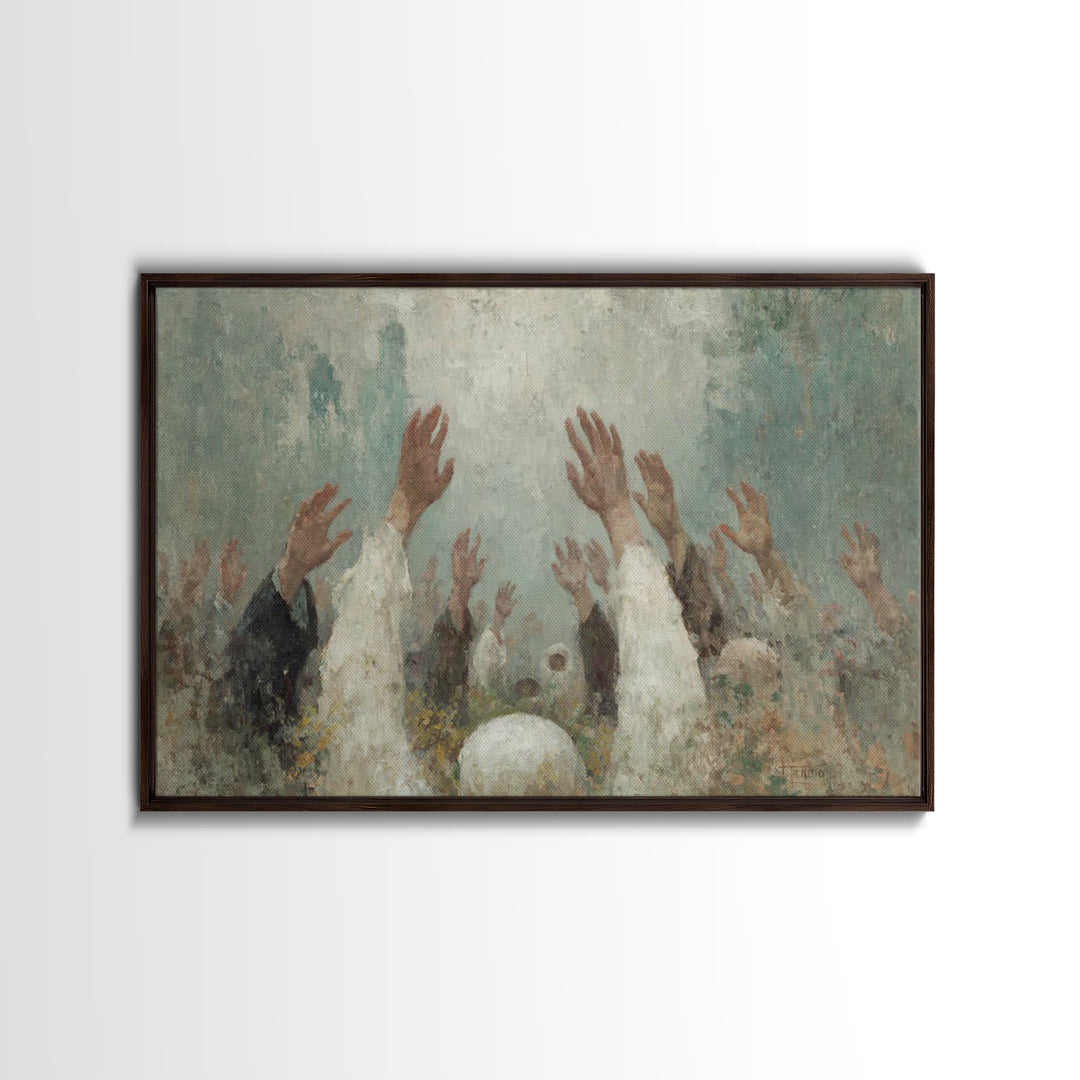 Rising Prayer – Framed Canvas Print – Christian Wall Art – Christian Art Canvas – Moody Christian Art – Abstract Christian Art – Christian