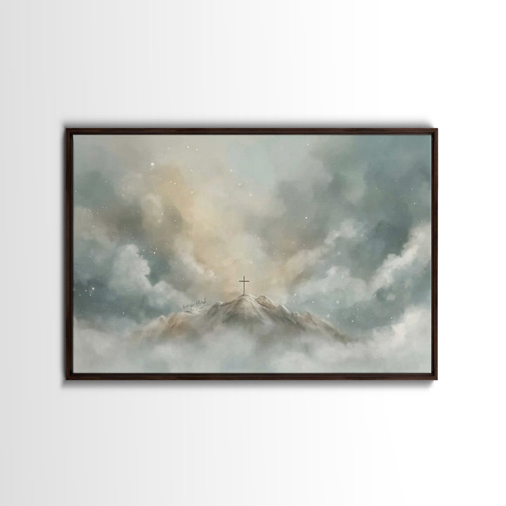 Mountain of Grace – Framed Canvas Print – Christian Wall Art – Christian Art Canvas – Jesus Painting – Christian Decor – Christian Gift Ide