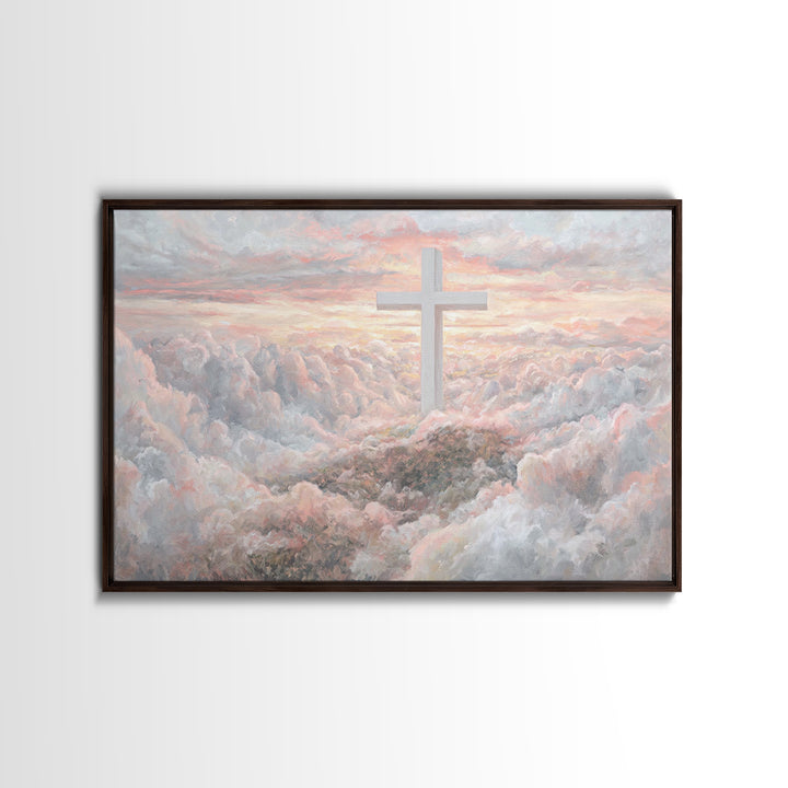 Cloudrise Hope | Framed Canvas Print | Christian Art Canvas | Modern Christian Art | Subtle Christian Art | Christian Decor for Home | Chri