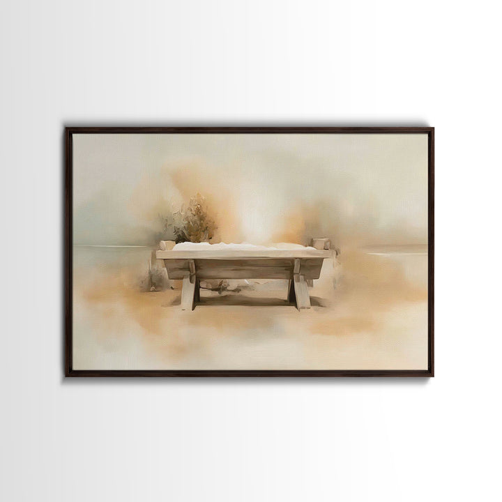 Manger Hope – Framed Canvas Print – Christmas Art – Christian Art Canvas – Christian Wall Art – Christian Christmas Decor – Subtle Christia