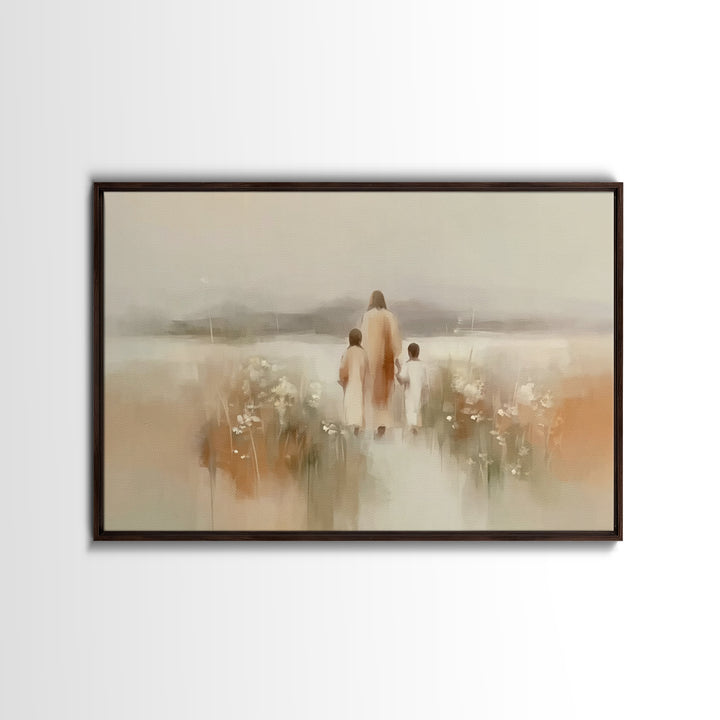 Soft Morning Calm, Framed Canvas Print, Christian Art Canvas, Minimalist Christian Art, Jesus Painting, Subtle Christian Art, Christmas Wal
