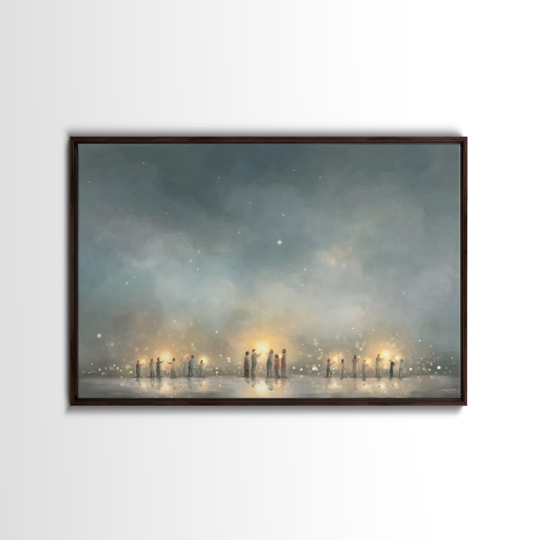 Starry Communion | Framed Canvas Print | Christian Art Canvas | Christian Wall Art | Modern Christian Art | Christmas Art | Christian Gift