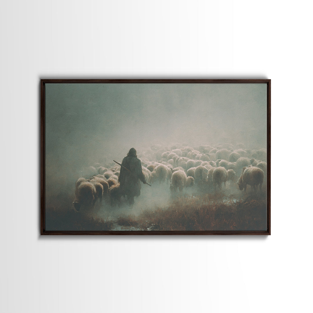 Desert Shepherd Peace | Framed Canvas Print | Christian Wall Art | Jesus Painting | Christian Art Canvas | Christmas Art