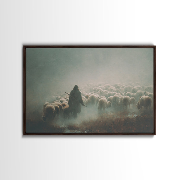 Desert Shepherd Peace | Framed Canvas Print | Christian Wall Art | Jesus Painting | Christian Art Canvas | Christmas Art