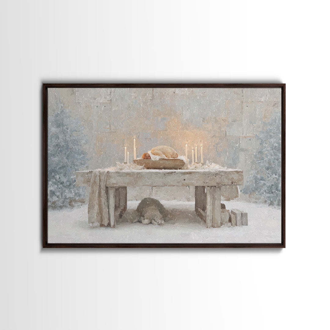 Infant Redeemer – Framed Canvas Print – Christian Wall Art – Christian Art Canvas – Christmas Art – Christian Christmas Decor – Christian G