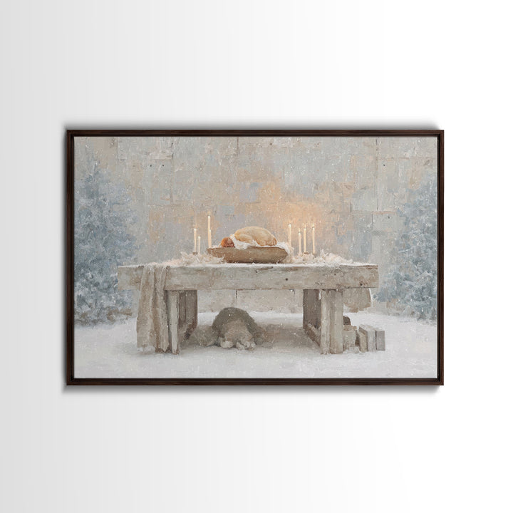 Infant Redeemer – Framed Canvas Print – Christian Wall Art – Christian Art Canvas – Christmas Art – Christian Christmas Decor – Christian G