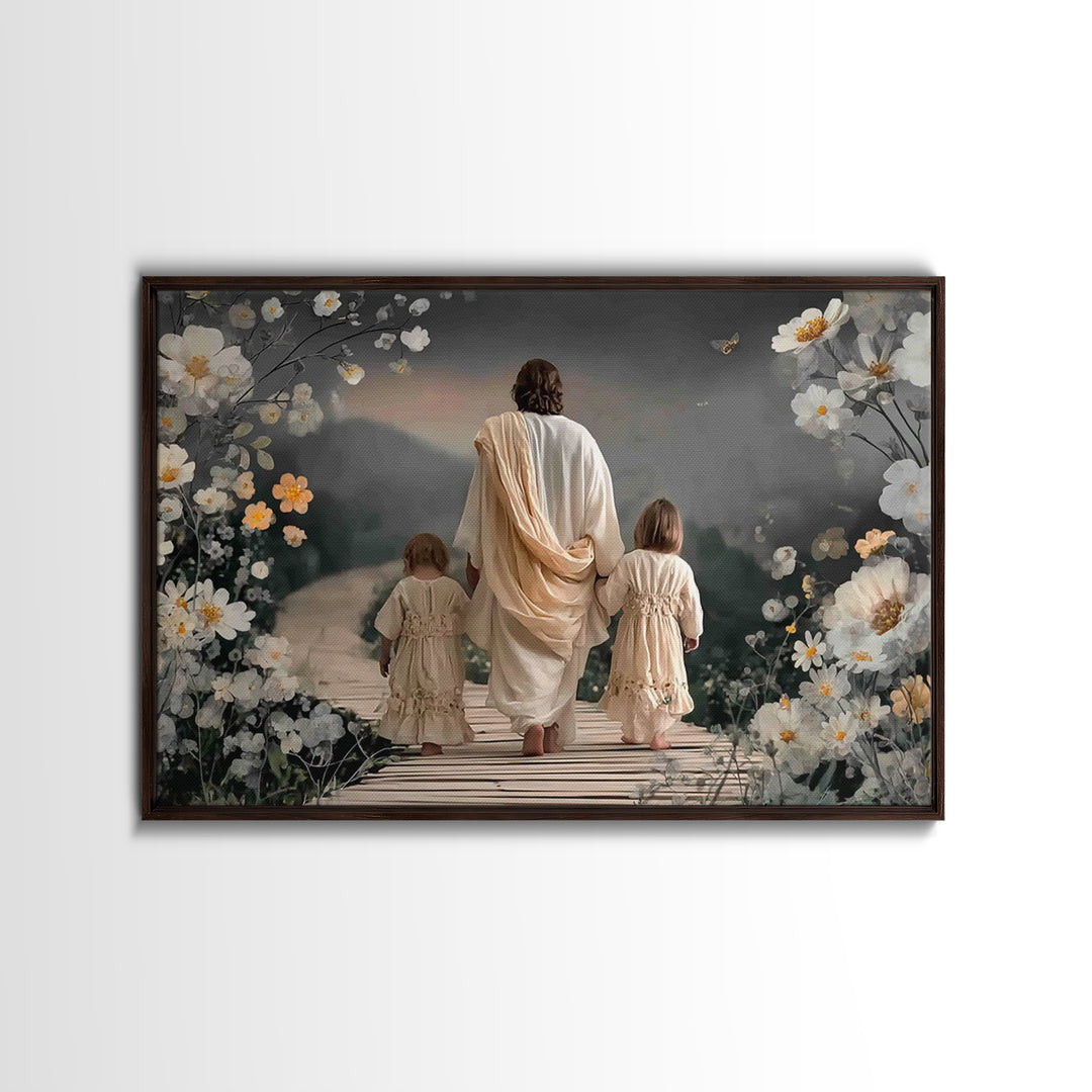 Floral Journey Peace | Framed Canvas Print | Christian Art | Christian Wall Art | Christian Art Canvas | Christian Decoration