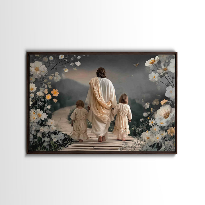 Floral Journey Peace | Framed Canvas Print | Christian Art | Christian Wall Art | Christian Art Canvas | Christian Decoration