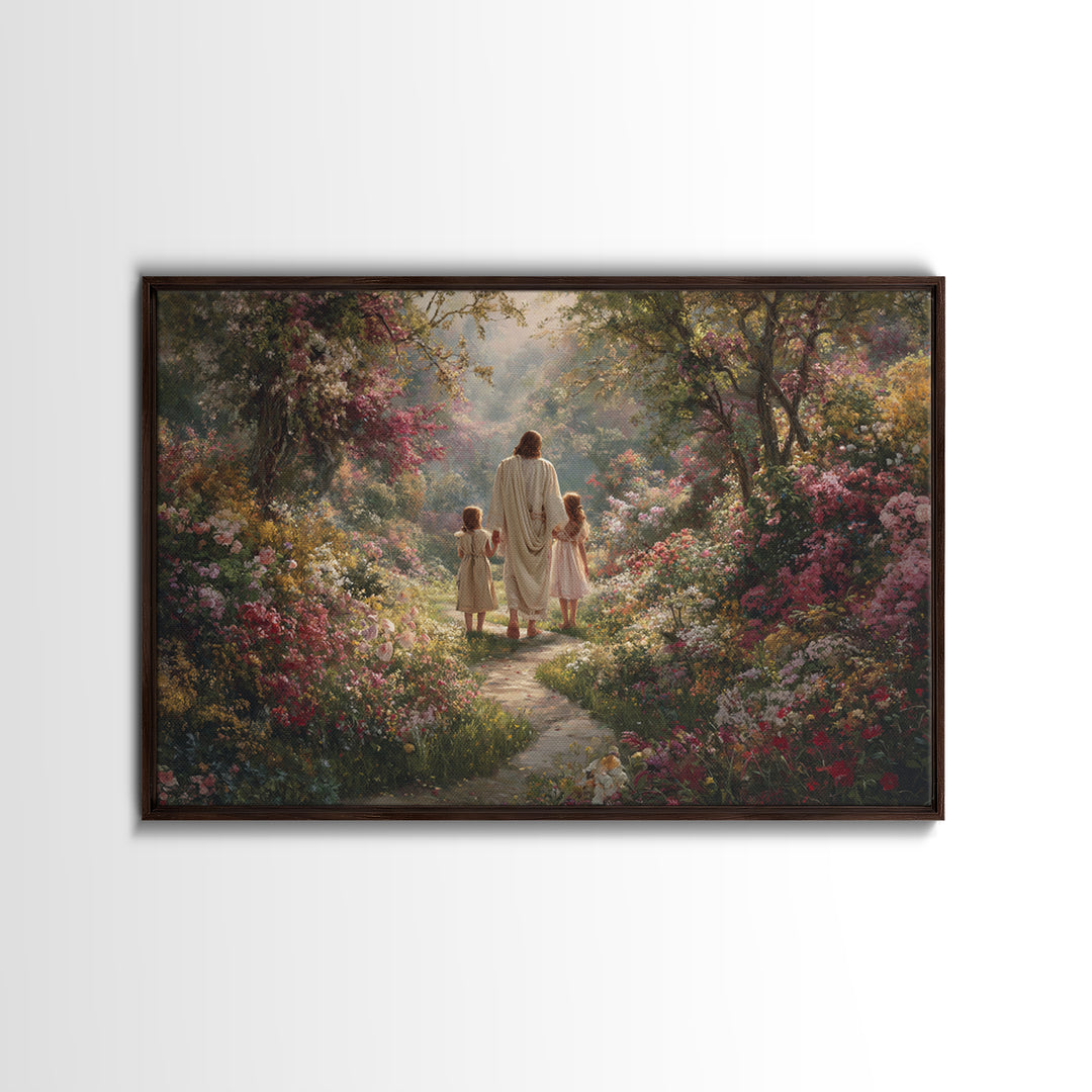 Heavenly Garden Walk – Framed Canvas Print – Christian Art Canvas – Christian Art – Christian Wall Art – Christian Gift