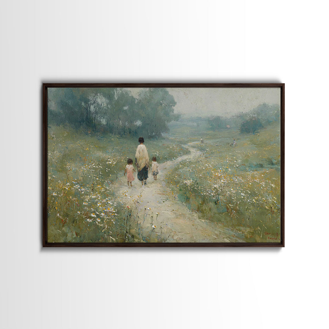 Meadow Family Hope, Framed Canvas Print, Christian Art, Christian Wall Art, Christian Art Canvas, Christian Decor