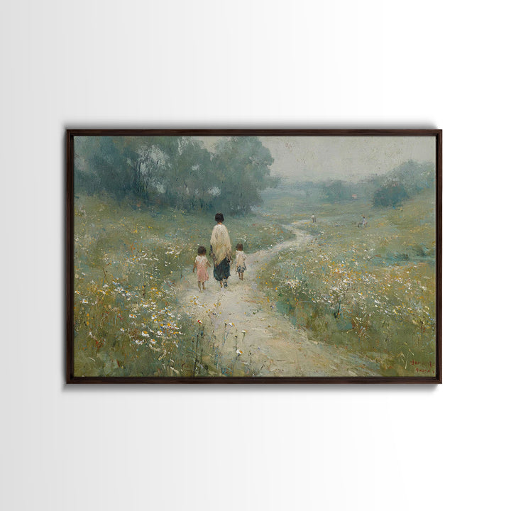 Meadow Family Hope, Framed Canvas Print, Christian Art, Christian Wall Art, Christian Art Canvas, Christian Decor