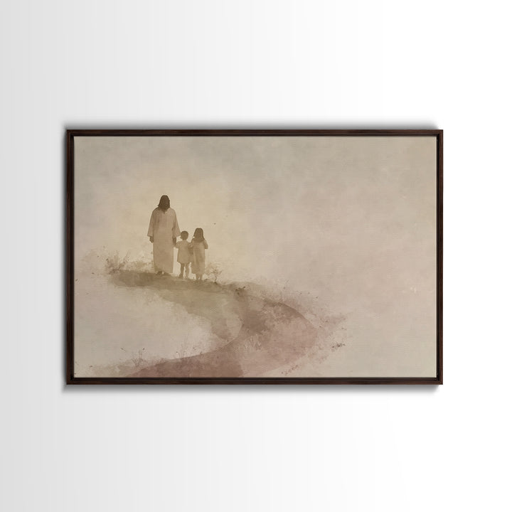 Guiding Grace | Framed Canvas Print | Christian Art Canvas | Jesus Painting | Christian Wall Art | Christian Christmas Art | Modern Christi