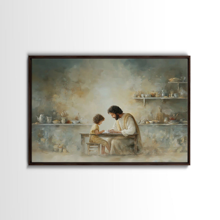 Bread Of Blessing, Framed Canvas Print, Christian Art Canvas, Jesus Painting, Christian Wall Art, Modern Christian Art, Christian Decor