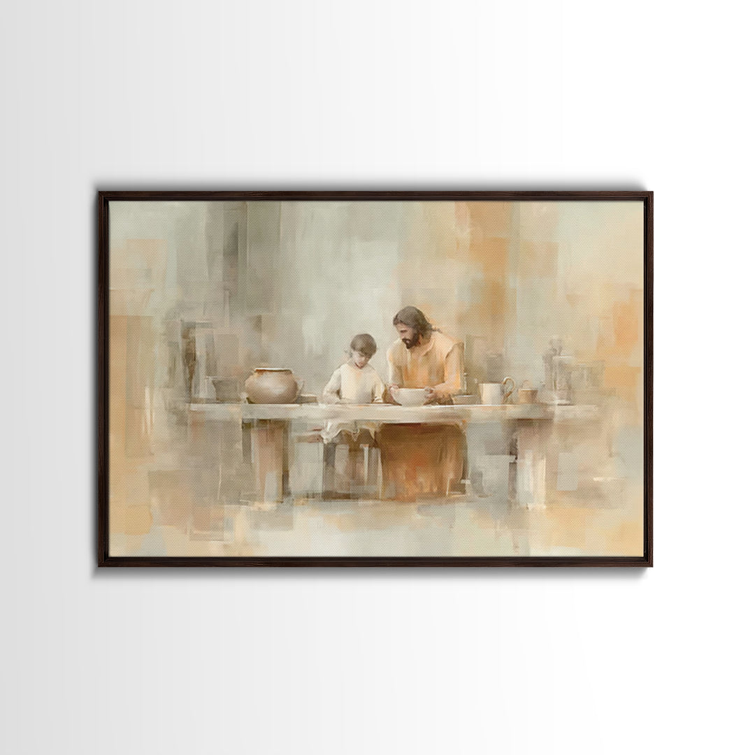 Teacher Of Peace – Framed Canvas Print – Jesus Painting – Christian Wall Art – Christian Art Canvas – Christian Gift Ideas – Modern Christi