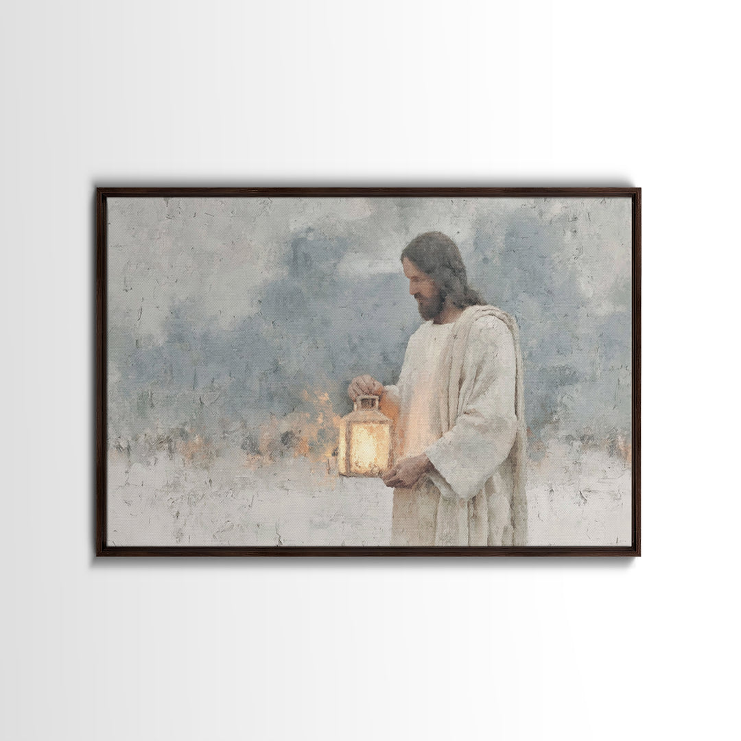 Winter Guiding Star – Framed Canvas Print – Christian Wall Art – Jesus Painting – Christian Art Canvas – Christmas Art Prints – Christian G