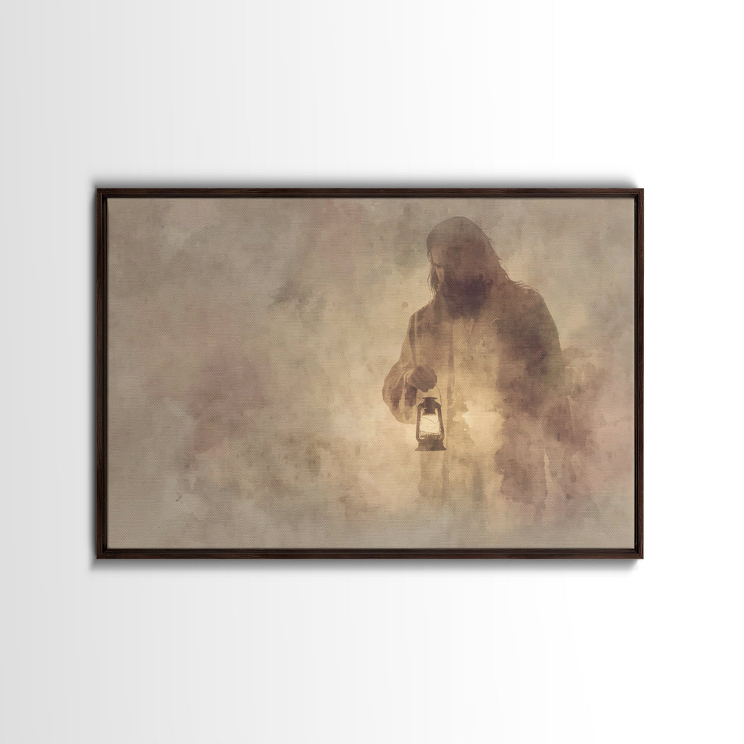 Light Of Mercy, Framed Canvas Print, Christian Art Canvas, Jesus Painting, Christian Wall Art, Moody Christian Art, Christian Gift Ideas