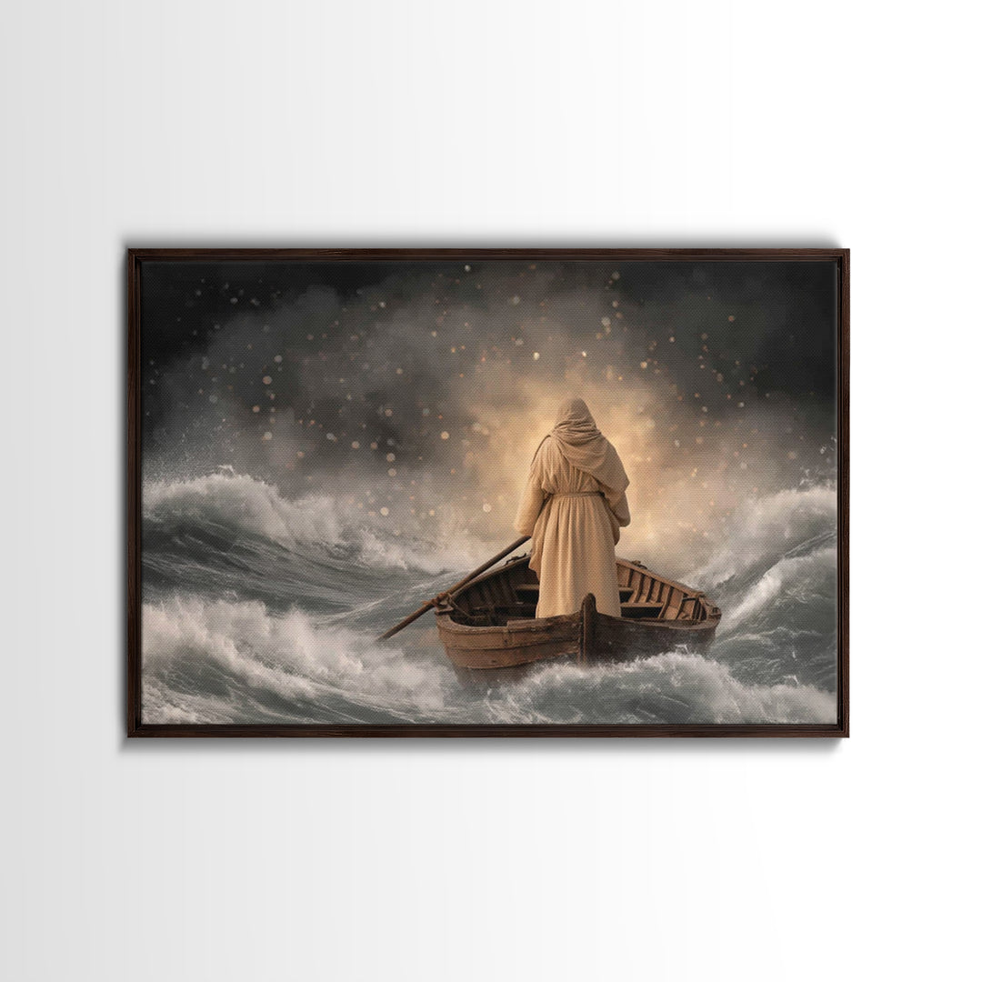 Harbor Of Promise – Framed Canvas Print – Christian Art Canvas – Jesus Painting – Christian Wall Art – Moody Christian Art – Christian Gift