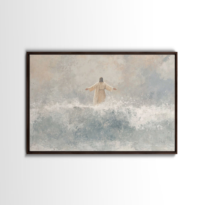 Waves Of Mercy – Framed Canvas Print – Christian Wall Art – Christian Art Canvas – Jesus Painting – Subtle Christian Art – Christian Home D