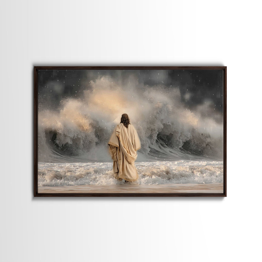 Stormlight Grace – Framed Canvas Print – Christian Art Canvas – Christmas Art Prints – Moody Christmas Art – Christian Wall Art – Jesus Pai