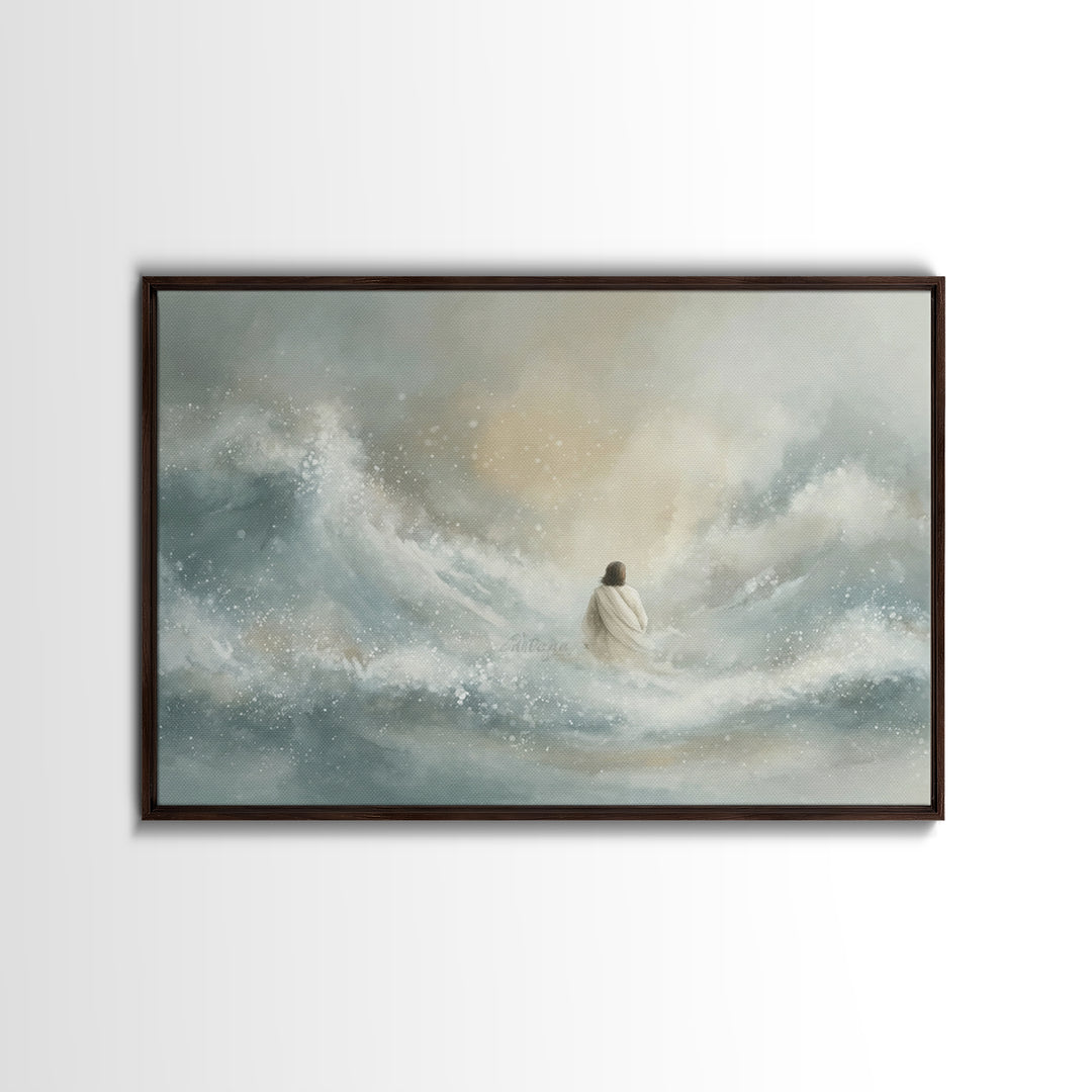 Promise Of Light – Framed Canvas Print – Christian Art Canvas – Modern Christian Painting – Jesus Wall Art – Christian Christmas Art – Subt